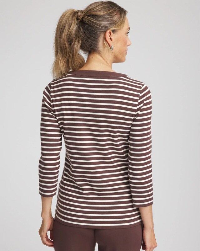 Zenergy Ribbed Striped Henley Tee - image 3